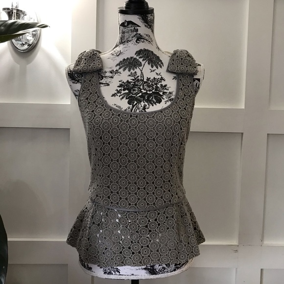 Armani exchange peplum crochet top with a bows - Picture 1 of 5